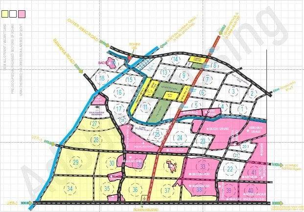 newly allotted sectors of Rohini